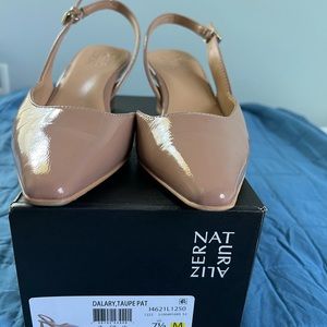 Naturalizer Dalry Taupe patent slingback pumps